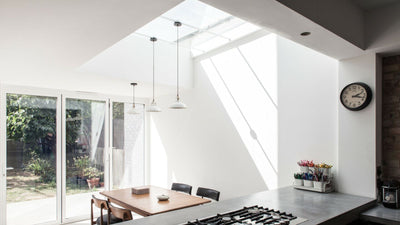 rooflight installed in a modern white kitchen 